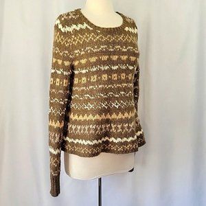 Free People Through the Storm Sweater Taupe & Cream Size Medium